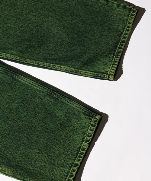 GUNG HO（ガンホー）の「GUNG HO / ガンホー DENIM TAPARED PANTS OVER DYE ワイドデニムパンツ（デニムパンツ・メンズ・パープル/グリーン・SMALL/MEDIUM/LARGE）」の7枚目の写真