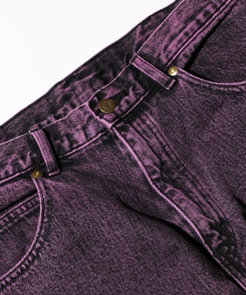 GUNG HO（ガンホー）の「GUNG HO / ガンホー DENIM TAPARED PANTS OVER DYE ワイドデニムパンツ（デニムパンツ・メンズ・パープル/グリーン・SMALL/MEDIUM/LARGE）」の11枚目の写真