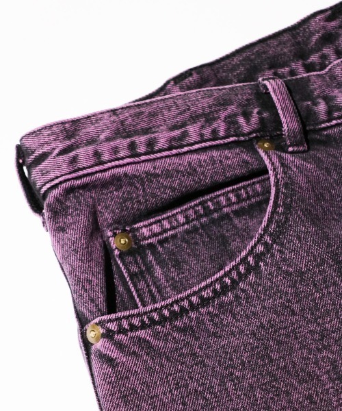 GUNG HO（ガンホー）の「GUNG HO / ガンホー DENIM TAPARED PANTS OVER DYE ワイドデニムパンツ（デニムパンツ・メンズ・パープル/グリーン・SMALL/MEDIUM/LARGE）」の13枚目の写真