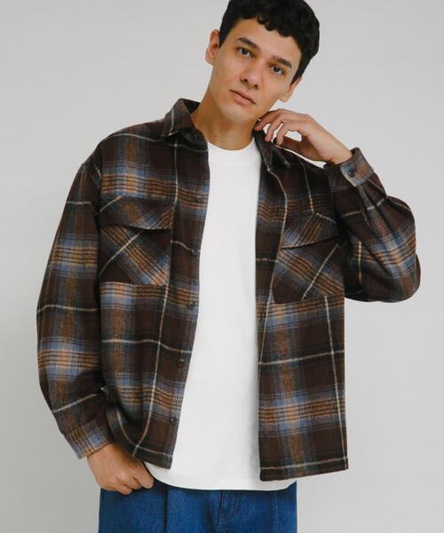 URBAN RESEARCH Sonny Label（アーバンリサーチサニーレーベル）の「シャギーチェックダブルポケットシャツ（シャツ/ブラウス・メンズ・レッド系その他/ブラック系その他/ブラウン系その他・MEDIUM/LARGE）」の4枚目の写真