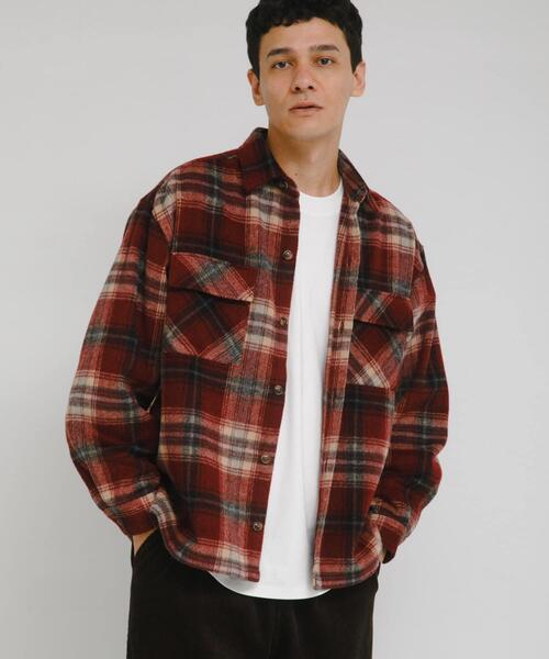 URBAN RESEARCH Sonny Label（アーバンリサーチサニーレーベル）の「シャギーチェックダブルポケットシャツ（シャツ/ブラウス・メンズ・レッド系その他/ブラック系その他/ブラウン系その他・MEDIUM/LARGE）」の20枚目の写真
