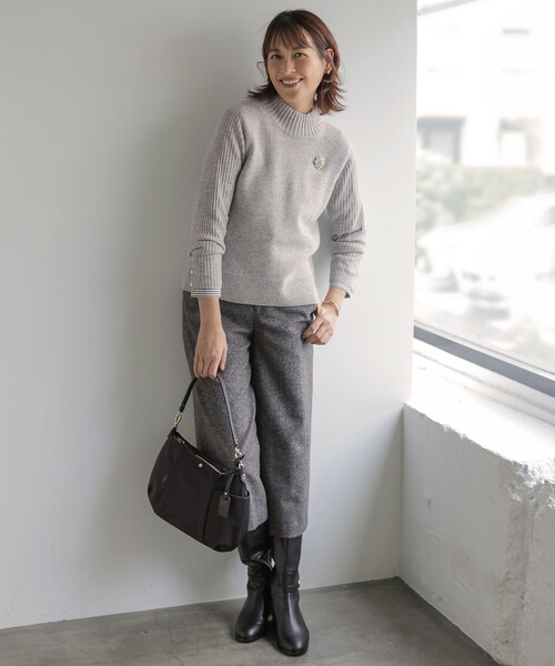 J.PRESS Ladies(J.プレス レディス)の「CASHBIT NEO ハイネック ニット(ニット/セーター・レディース・ライトグレー系/ピンク系/イエロー系/ブルー系/ホワイト系/ブラウン系・SMALL)」の21枚目の写真