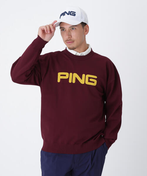セール】【PING APPAREL】10カラークルーネックニットプルオーバー