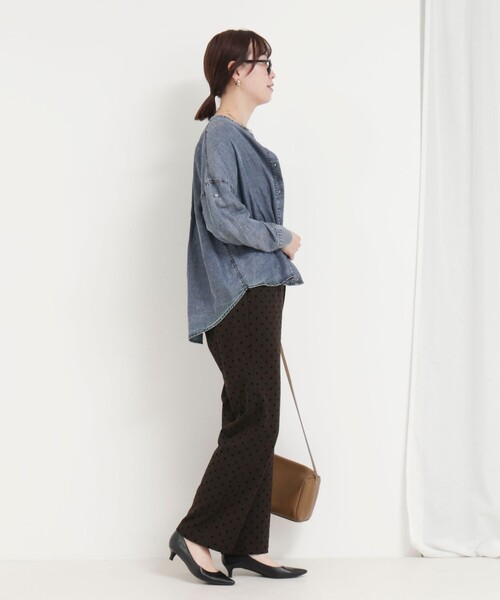 MICO COULIER（ミコクリエ）の「裏起毛TRフロッキードットパンツ（その他パンツ・レディース・ブラウン/チャコールグレー・36/38）」の6枚目の写真