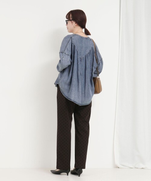 MICO COULIER（ミコクリエ）の「裏起毛TRフロッキードットパンツ（その他パンツ・レディース・ブラウン/チャコールグレー・36/38）」の7枚目の写真