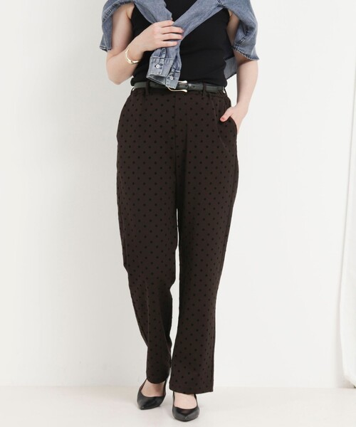 MICO COULIER（ミコクリエ）の「裏起毛TRフロッキードットパンツ（その他パンツ・レディース・ブラウン/チャコールグレー・36/38）」の8枚目の写真