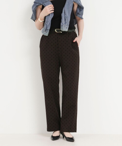 MICO COULIER（ミコクリエ）の「裏起毛TRフロッキードットパンツ（その他パンツ・レディース・ブラウン/チャコールグレー・36/38）」の9枚目の写真