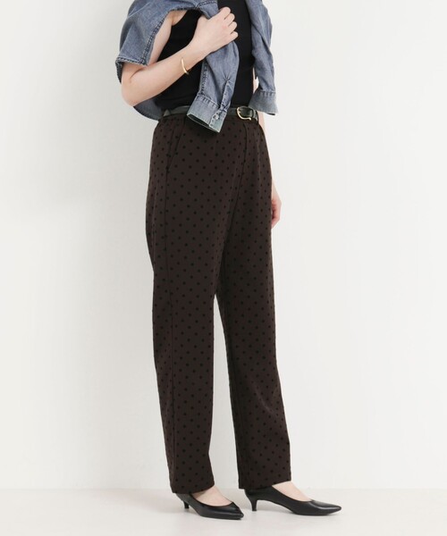 MICO COULIER（ミコクリエ）の「裏起毛TRフロッキードットパンツ（その他パンツ・レディース・ブラウン/チャコールグレー・36/38）」の10枚目の写真
