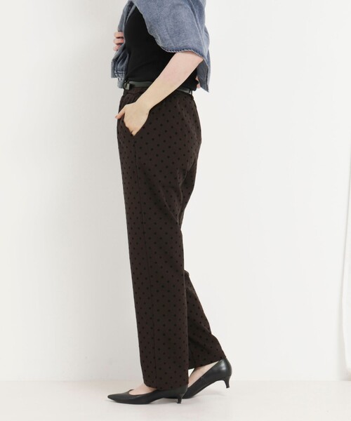 MICO COULIER（ミコクリエ）の「裏起毛TRフロッキードットパンツ（その他パンツ・レディース・ブラウン/チャコールグレー・36/38）」の11枚目の写真