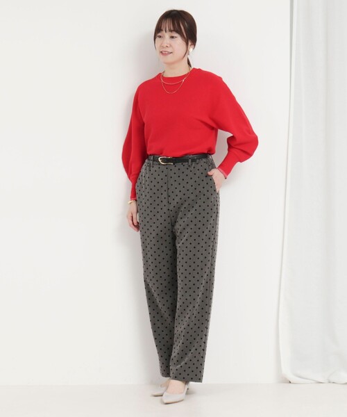 MICO COULIER（ミコクリエ）の「裏起毛TRフロッキードットパンツ（その他パンツ・レディース・ブラウン/チャコールグレー・36/38）」の14枚目の写真