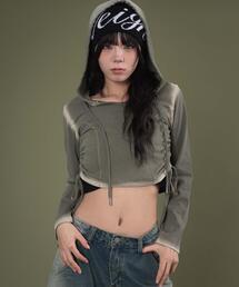 dispark | DISPARK/【25年秋冬新作】サイドギャザーブリーチフーディー(Tシャツ/カットソー)