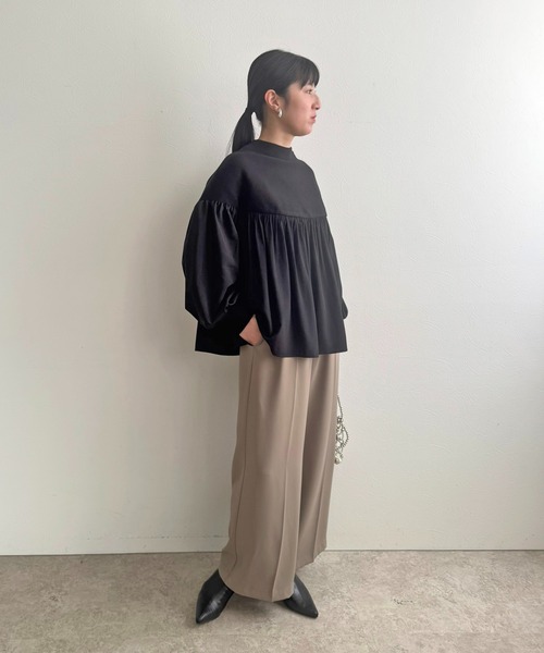LHELBIE(レルビエ)の「ミラノリブドッキングニット(ニット/セーター・レディース・グレー/アイボリー/ブラック・M)」の15枚目の写真