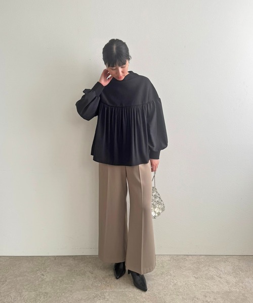 LHELBIE(レルビエ)の「ミラノリブドッキングニット(ニット/セーター・レディース・グレー/アイボリー/ブラック・M)」の16枚目の写真