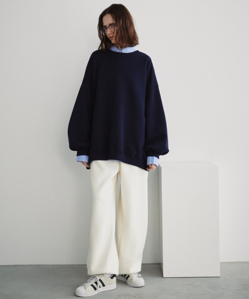 Auntie Rosa Holiday（アンティローザホリデー）の「オーバーサイズベーシックスウェット（スウェット・レディース・ネイビー/ライトグレー/ピンク/イエロー・FREE）」の6枚目の写真