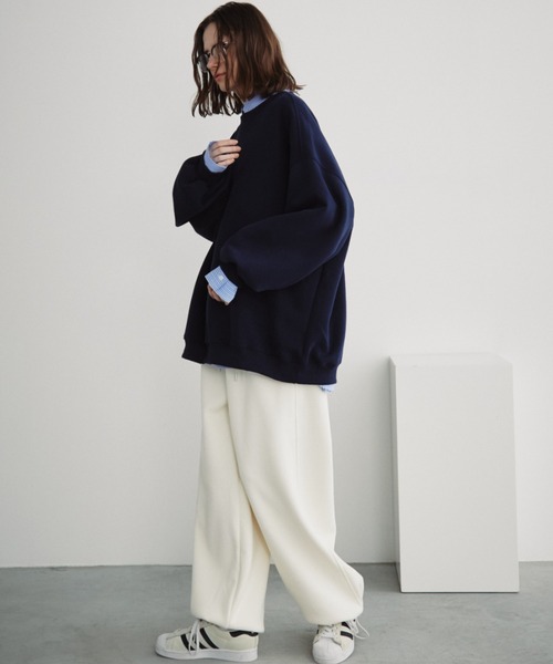 Auntie Rosa Holiday（アンティローザホリデー）の「オーバーサイズベーシックスウェット（スウェット・レディース・ネイビー/ライトグレー/ピンク/イエロー・FREE）」の8枚目の写真