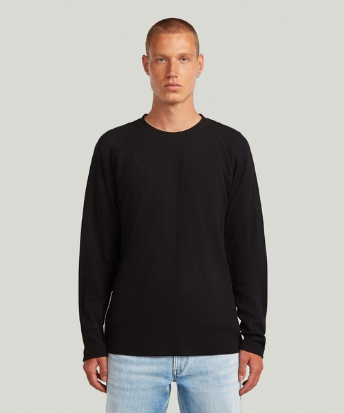 G-STAR（ジースター）の「TWEETER T-SHIRT/パネルデザインサーマルワッフルロングスリーブTシャツ（Tシャツ/カットソー・メンズ・ダークブラック/ベージュ系その他・X-LARGE/X-SMALL/LARGE/MEDIUM/SMALL）」の3枚目の写真