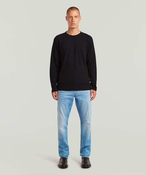 G-STAR（ジースター）の「TWEETER T-SHIRT/パネルデザインサーマルワッフルロングスリーブTシャツ（Tシャツ/カットソー・メンズ・ダークブラック/ベージュ系その他・X-LARGE/X-SMALL/LARGE/MEDIUM/SMALL）」の5枚目の写真