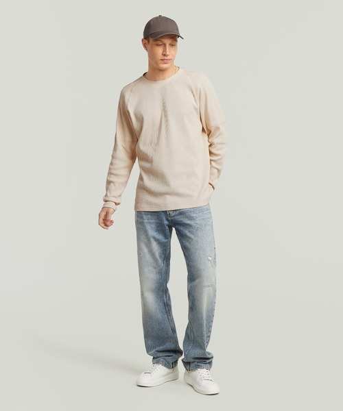 G-STAR（ジースター）の「TWEETER T-SHIRT/パネルデザインサーマルワッフルロングスリーブTシャツ（Tシャツ/カットソー・メンズ・ダークブラック/ベージュ系その他・X-LARGE/X-SMALL/LARGE/MEDIUM/SMALL）」の9枚目の写真