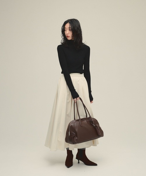 eL（エル）の「【eL】Tuck Gather Volume Skirt/603941（スカート・レディース・アイボリー/ブラック・FREE）」の8枚目の写真