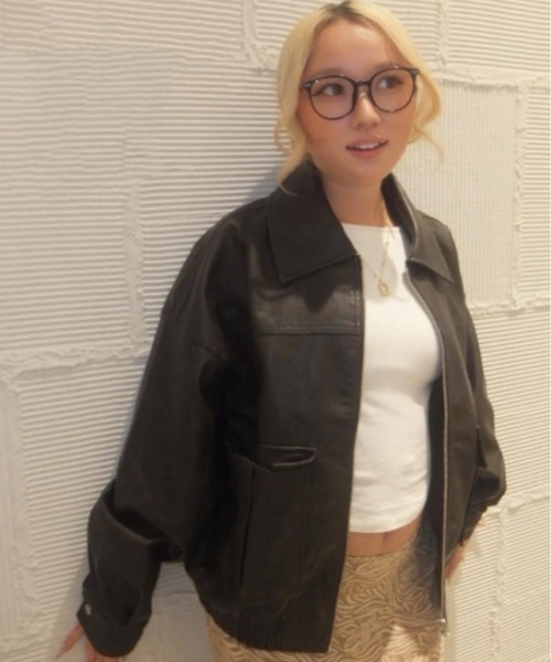 ROXY(ロキシー)の「MY BEST/ロキシーエコレザージャケット(ブルゾン・レディース・ブラウン/ブラック・SMALL/MEDIUM/LARGE)」の2枚目の写真