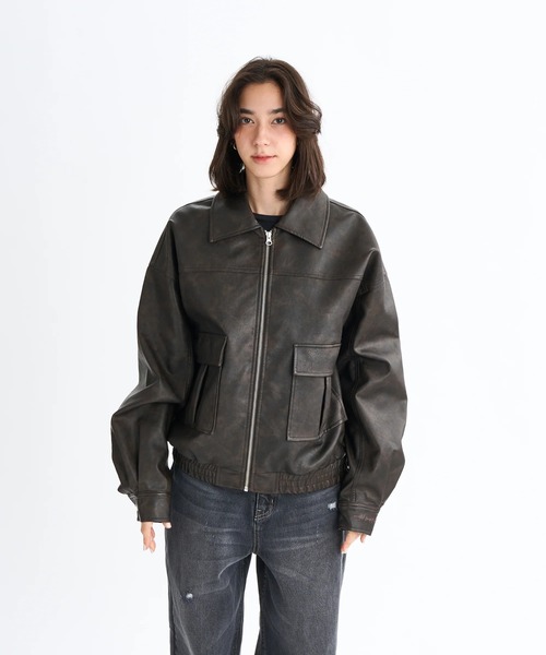 ROXY(ロキシー)の「MY BEST/ロキシーエコレザージャケット(ブルゾン・レディース・ブラウン/ブラック・SMALL/MEDIUM/LARGE)」の8枚目の写真