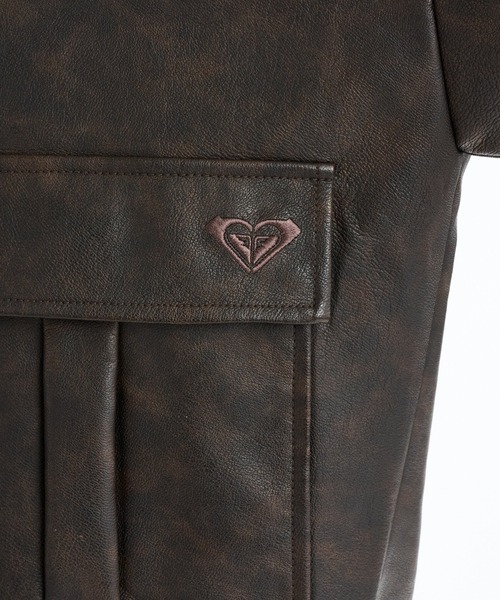 ROXY(ロキシー)の「MY BEST/ロキシーエコレザージャケット(ブルゾン・レディース・ブラウン/ブラック・SMALL/MEDIUM/LARGE)」の10枚目の写真