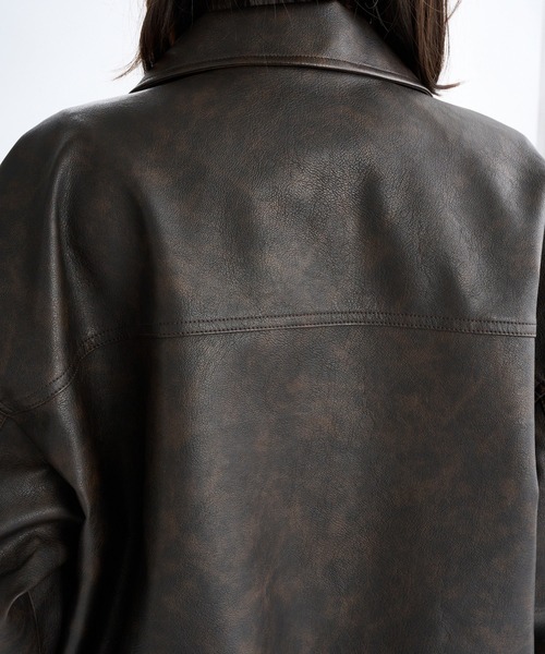 ROXY(ロキシー)の「MY BEST/ロキシーエコレザージャケット(ブルゾン・レディース・ブラウン/ブラック・SMALL/MEDIUM/LARGE)」の13枚目の写真