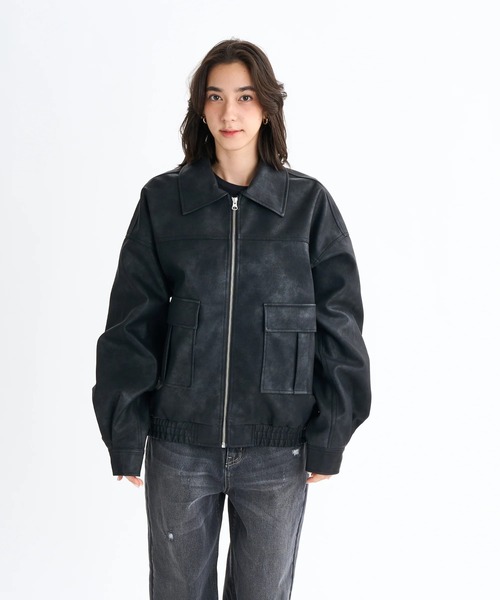 ROXY(ロキシー)の「MY BEST/ロキシーエコレザージャケット(ブルゾン・レディース・ブラウン/ブラック・SMALL/MEDIUM/LARGE)」の3枚目の写真