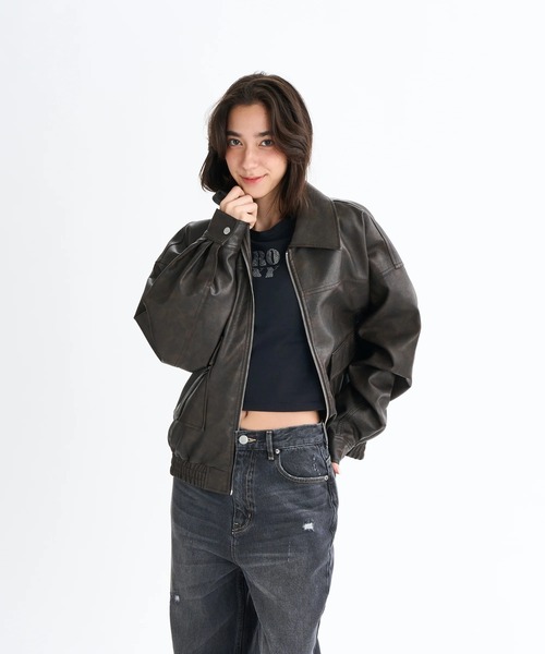 ROXY(ロキシー)の「MY BEST/ロキシーエコレザージャケット(ブルゾン・レディース・ブラウン/ブラック・SMALL/MEDIUM/LARGE)」の21枚目の写真