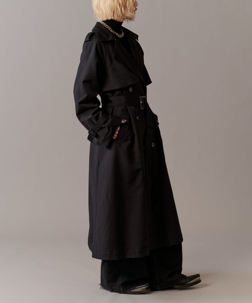 Lui's（ルイス）の「【mi-企画】ロングトレンチコート（トレンチコート・レディース・ブラック/グレー・S/M）」の5枚目の写真