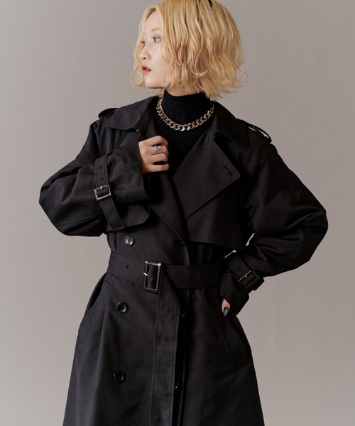 Lui's（ルイス）の「【mi-企画】ロングトレンチコート（トレンチコート・レディース・ブラック/グレー・S/M）」の8枚目の写真