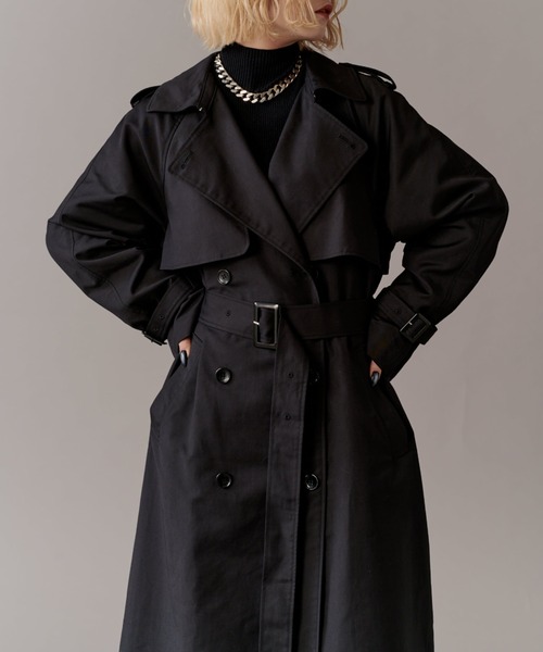 Lui's（ルイス）の「【mi-企画】ロングトレンチコート（トレンチコート・レディース・ブラック/グレー・S/M）」の11枚目の写真