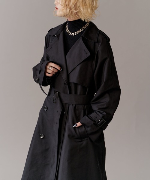 Lui's（ルイス）の「【mi-企画】ロングトレンチコート（トレンチコート・レディース・ブラック/グレー・S/M）」の10枚目の写真