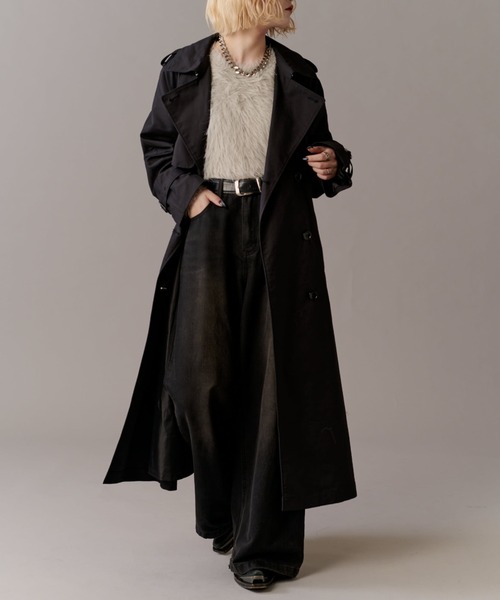 Lui's ロングコート コート アウター ルイス ブラック 黒 Lui's トレンチコート コート BASIC ロングトレンチコート メンズ