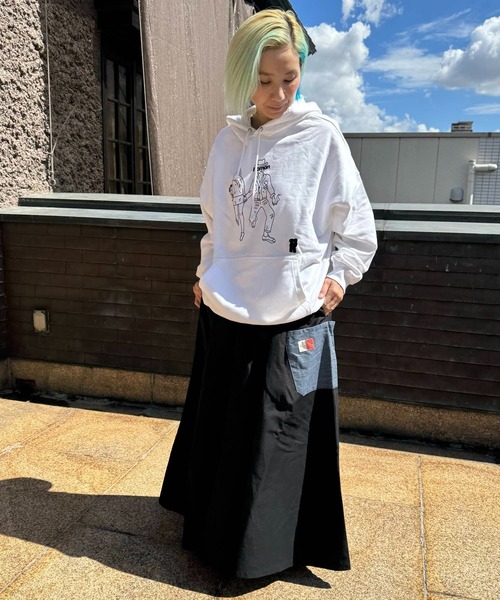 OLD BETTY'S（オールドベティーズ）の「【日本製】オールドベティーズ 【OLD BETTY’S】Volume Easy Long Skirt（スカート・レディース・ブラック/オリーブ・FREE）」の6枚目の写真