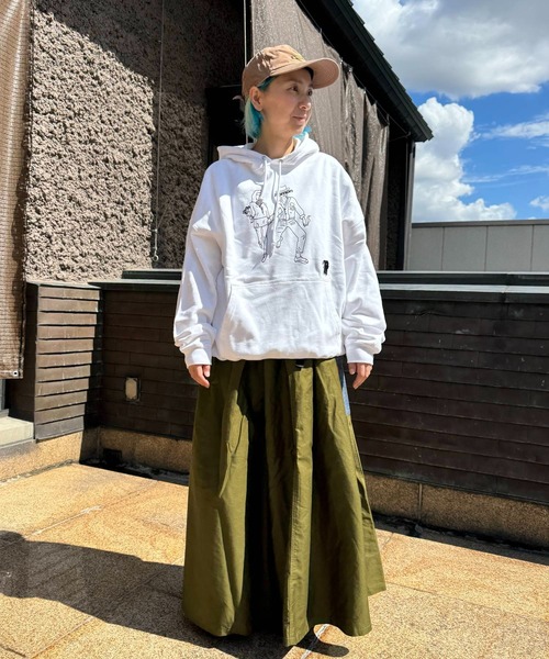 OLD BETTY'S（オールドベティーズ）の「【日本製】オールドベティーズ 【OLD BETTY’S】Volume Easy Long Skirt（スカート・レディース・ブラック/オリーブ・FREE）」の13枚目の写真