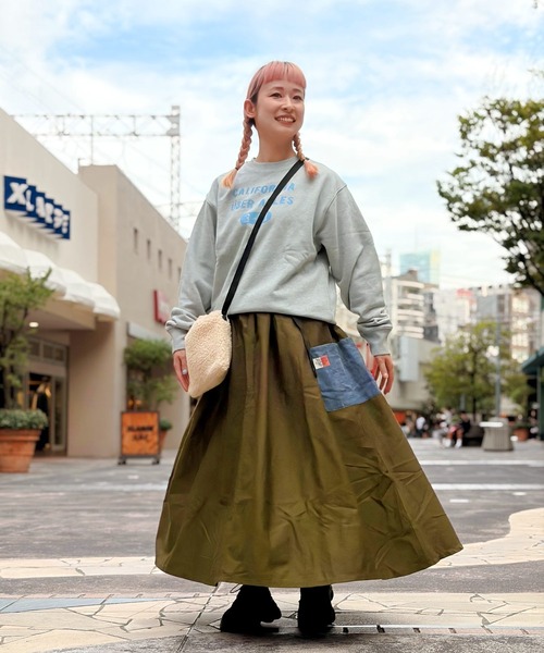 OLD BETTY'S（オールドベティーズ）の「【日本製】オールドベティーズ 【OLD BETTY’S】Volume Easy Long Skirt（スカート・レディース・ブラック/オリーブ・FREE）」の10枚目の写真