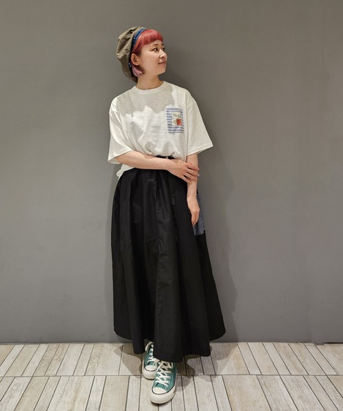 OLD BETTY'S（オールドベティーズ）の「【日本製】オールドベティーズ 【OLD BETTY’S】Volume Easy Long Skirt（スカート・レディース・ブラック/オリーブ・FREE）」の15枚目の写真