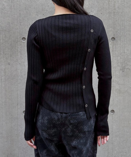 &g'aime（アンジェム）の「【&g'aime】MIXリブニット　Mixed Rib Knit（ニット/セーター・レディース・ブラック/レンガ/ホワイト/チャコールグレー・FREE）」の8枚目の写真