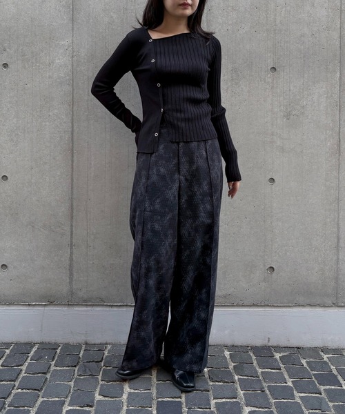 &g'aime（アンジェム）の「【&g'aime】MIXリブニット　Mixed Rib Knit（ニット/セーター・レディース・ブラック/レンガ/ホワイト/チャコールグレー・FREE）」の9枚目の写真