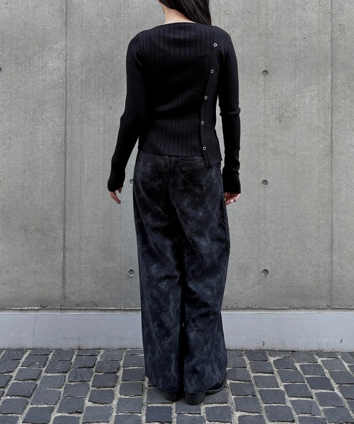 &g'aime（アンジェム）の「【&g'aime】MIXリブニット　Mixed Rib Knit（ニット/セーター・レディース・ブラック/レンガ/ホワイト/チャコールグレー・FREE）」の11枚目の写真