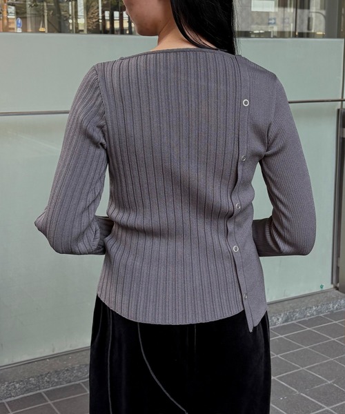 &g'aime（アンジェム）の「【&g'aime】MIXリブニット　Mixed Rib Knit（ニット/セーター・レディース・ブラック/レンガ/ホワイト/チャコールグレー・FREE）」の16枚目の写真