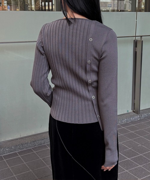 &g'aime（アンジェム）の「【&g'aime】MIXリブニット　Mixed Rib Knit（ニット/セーター・レディース・ブラック/レンガ/ホワイト/チャコールグレー・FREE）」の17枚目の写真