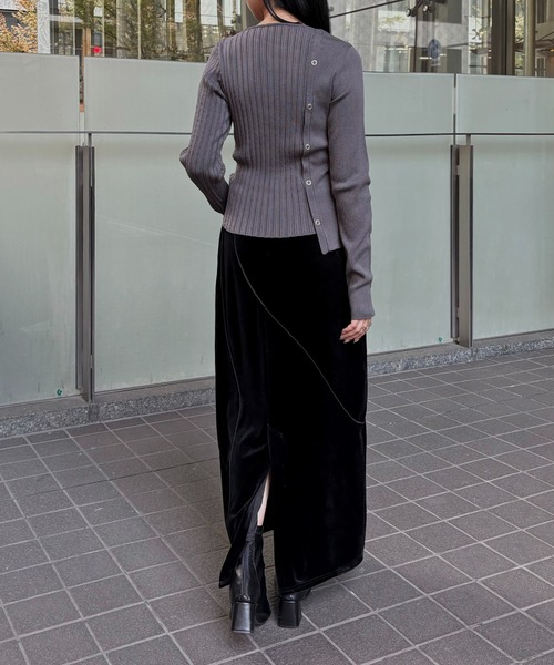 &g'aime（アンジェム）の「【&g'aime】MIXリブニット　Mixed Rib Knit（ニット/セーター・レディース・ブラック/レンガ/ホワイト/チャコールグレー・FREE）」の20枚目の写真