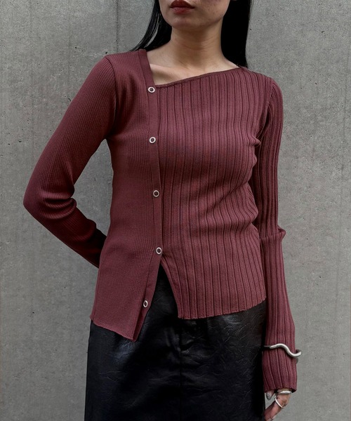 &g'aime（アンジェム）の「【&g'aime】MIXリブニット　Mixed Rib Knit（ニット/セーター・レディース・ブラック/レンガ/ホワイト/チャコールグレー・FREE）」の22枚目の写真