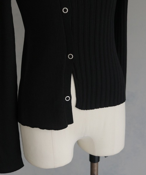 &g'aime（アンジェム）の「【&g'aime】MIXリブニット　Mixed Rib Knit（ニット/セーター・レディース・ブラック/レンガ/ホワイト/チャコールグレー・FREE）」の5枚目の写真