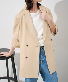 コットンポリエステルギャバジン ショート トレンチコート（トレンチ