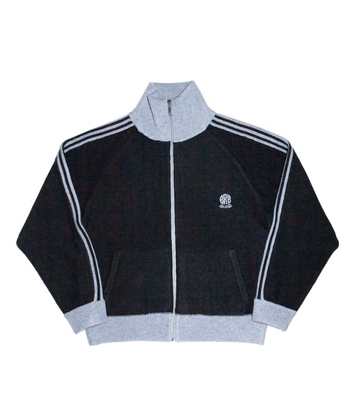 RICE NINE TEN(ライスナインテン)の「KNITTED TRACK JACKET(ニット/セーター・メンズ・ブラック・2/1)」の1枚目の写真