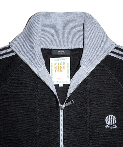 RICE NINE TEN(ライスナインテン)の「KNITTED TRACK JACKET(ニット/セーター・メンズ・ブラック・2/1)」の3枚目の写真