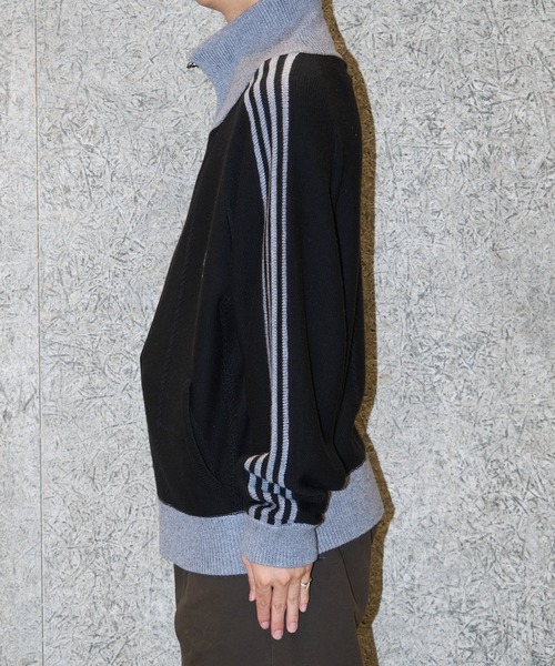 RICE NINE TEN(ライスナインテン)の「KNITTED TRACK JACKET(ニット/セーター・メンズ・ブラック・2/1)」の6枚目の写真